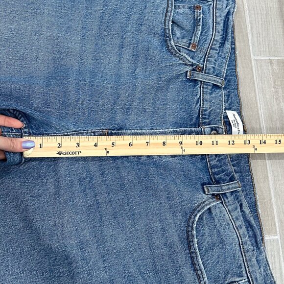 Abercrombie & Fitch The Baggy Low Rise Jeans in Medium With Let Down Hem Size 32 - Picture 12 of 16